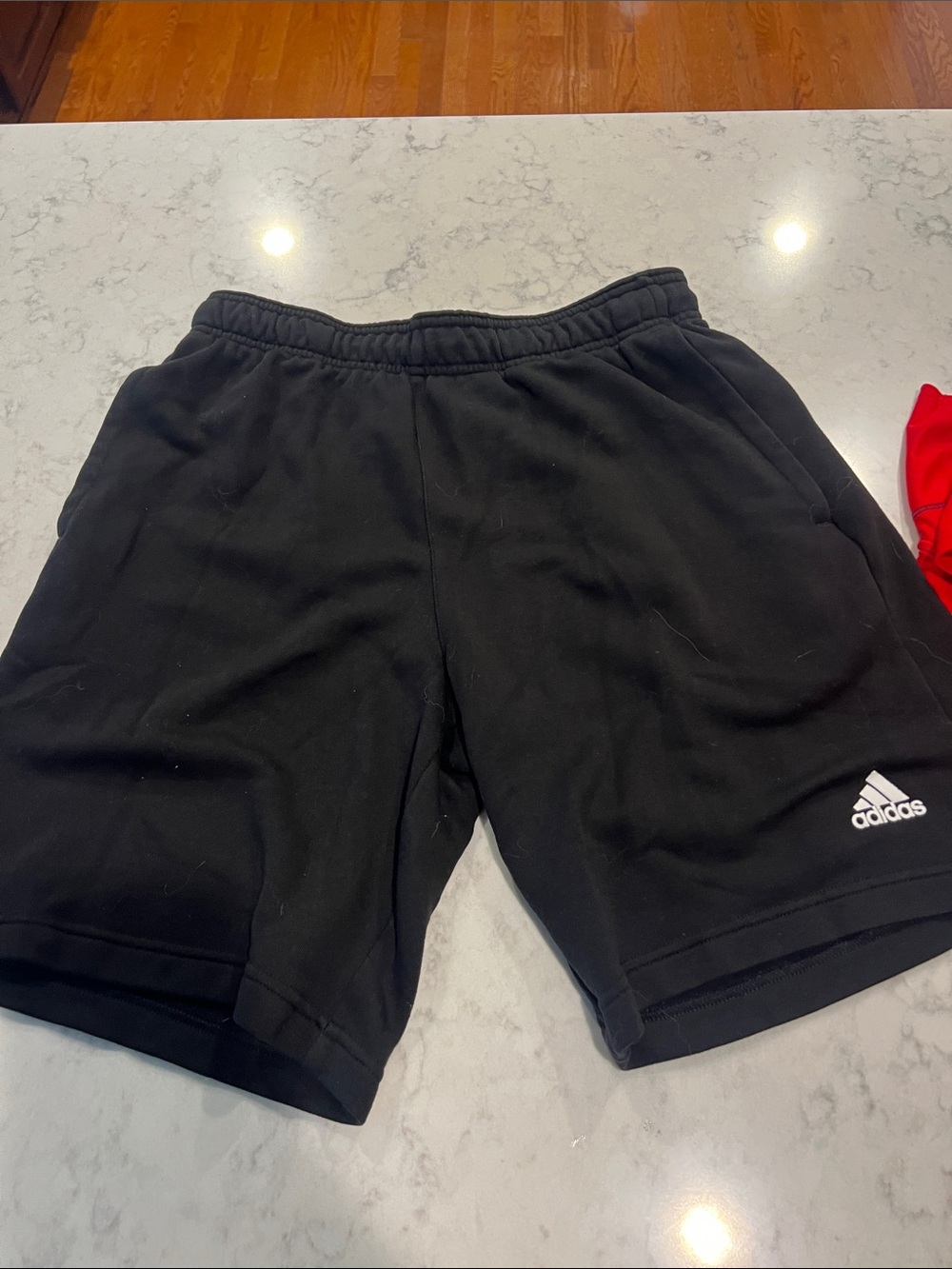 adidas Black Performance Shorts with White Logo